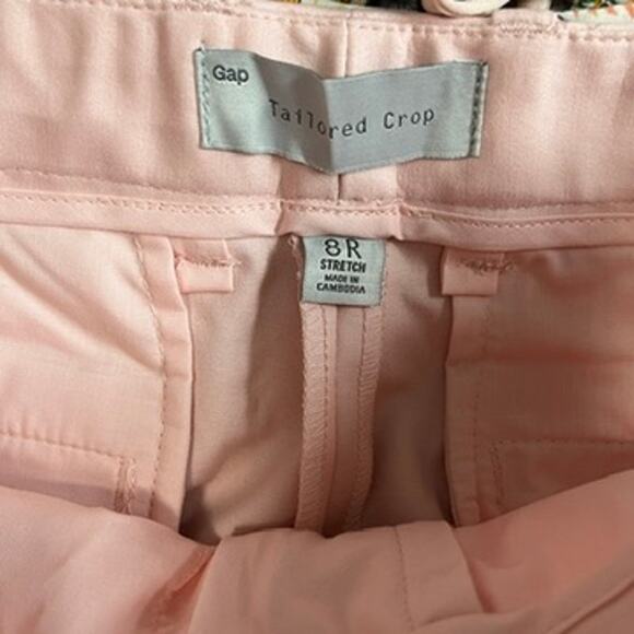 Gap Pink Tailored Crop Khaki Pants Size 8 - Picture 2 of 3